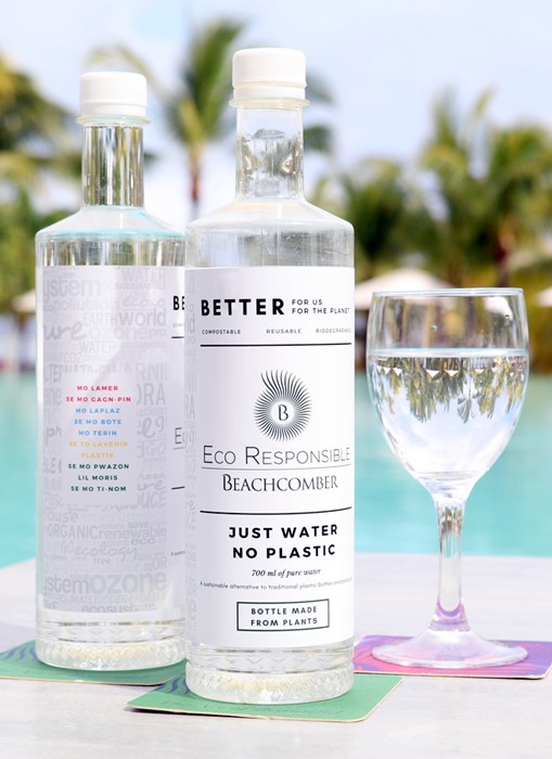 Beachcomber Resorts & Hotels propose des bouteilles compostables & biodégradables « be.eau »